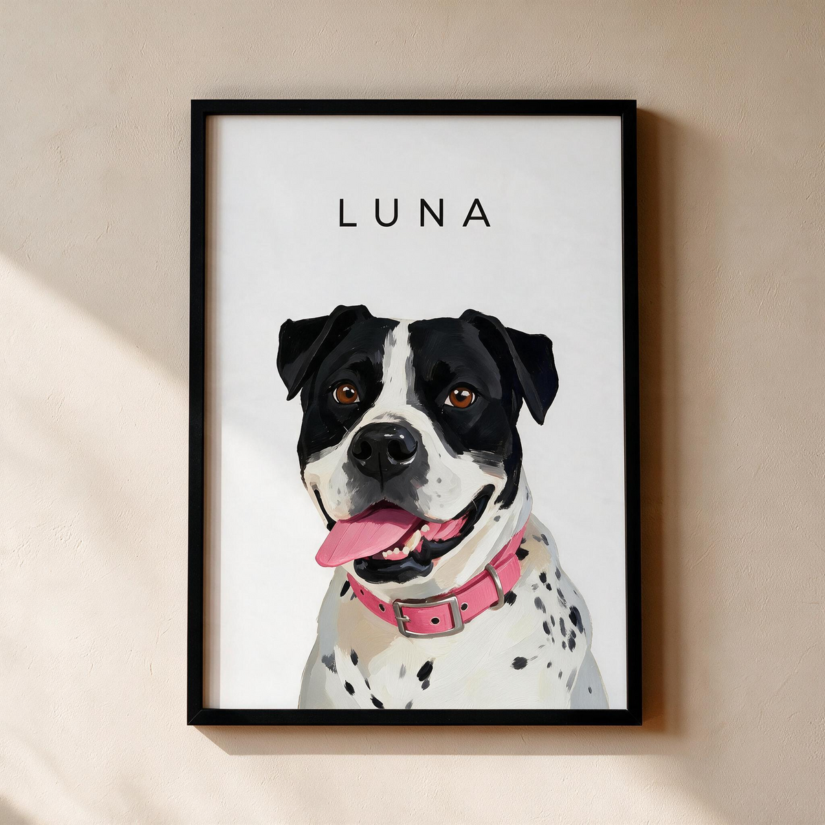 Custom single pet portrait illustrated from your photo