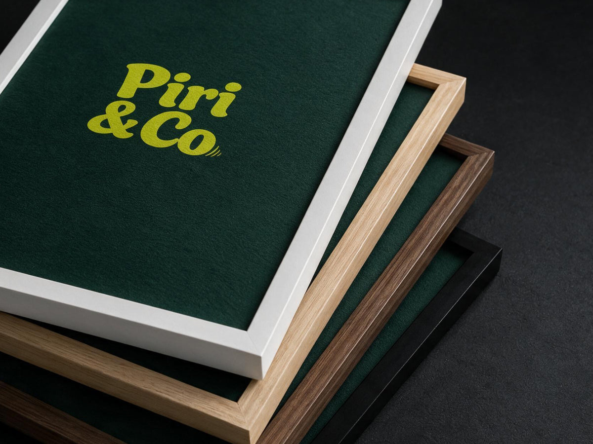 Close up of the timber and black frame finishes for pet portrait prints